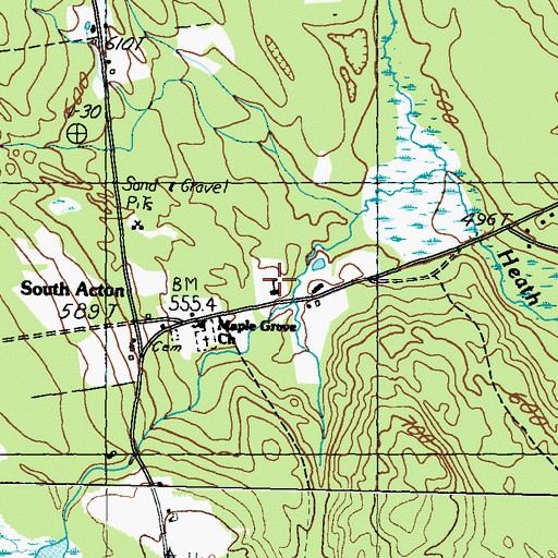 Topographic Map of Acton Elementary School, ME