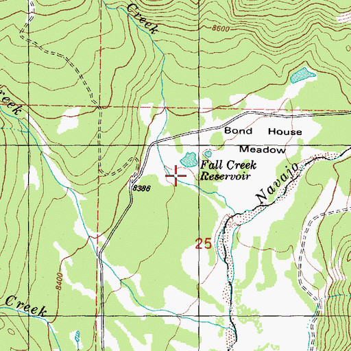 Topographic Map of Fall Creek, CO
