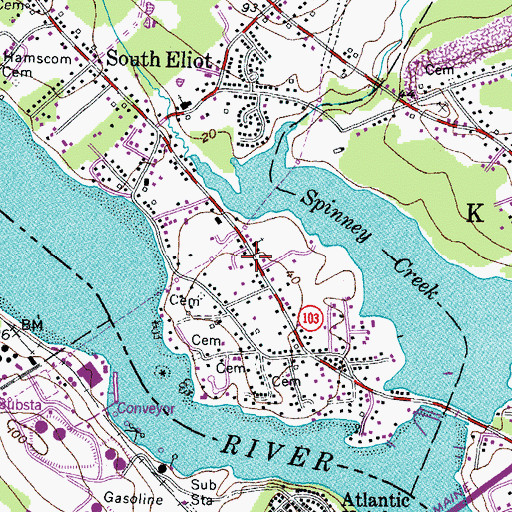 Topographic Map of American Legion Hall, ME