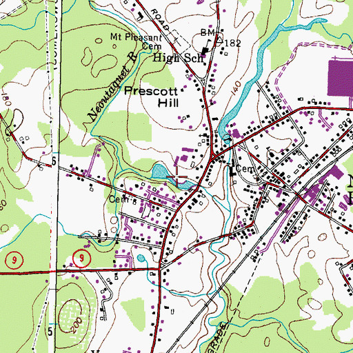 Topographic Map of Amys Pond, ME