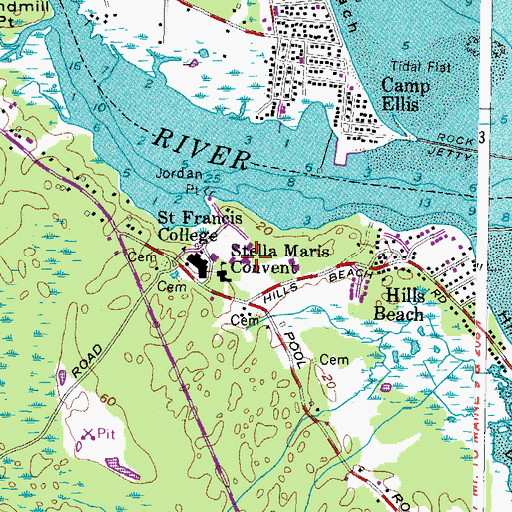 Topographic Map of Assisi Hall, ME