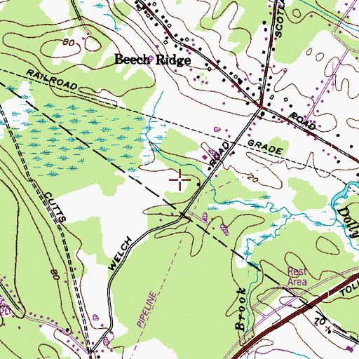 Topographic Map of Barrell Farm, ME