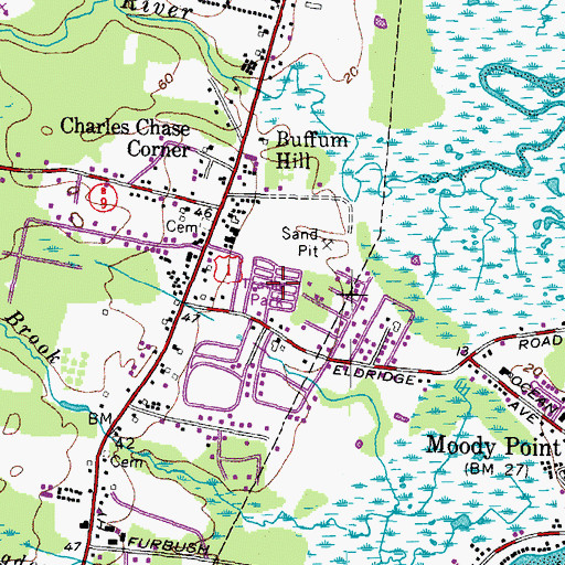 Topographic Map of Beach Acres Campground, ME