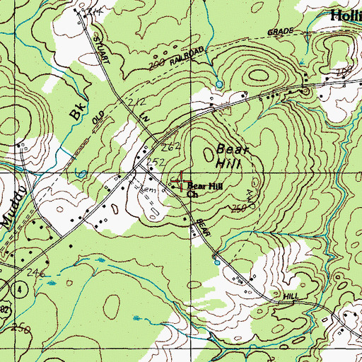Topographic Map of Bear Hill Church, ME