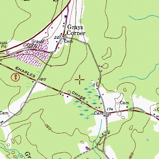 Topographic Map of Bears Den Recreational Vehicle Park, ME