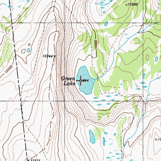 Topographic Map of Green Lake, CO