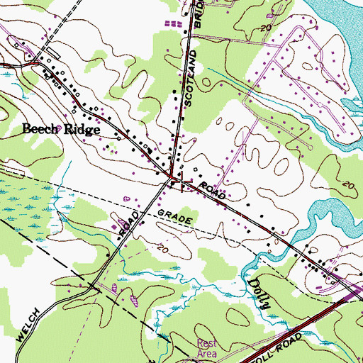 Topographic Map of Beech Ridge Assembly of God Church, ME