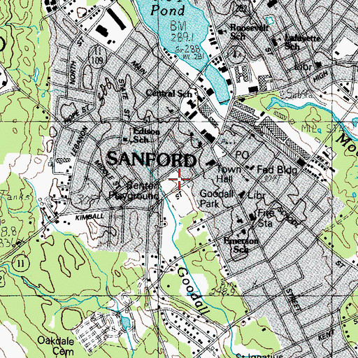 Topographic Map of Benton Playground, ME