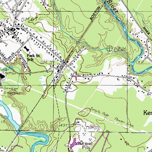 Topographic Map of Bibber Memorial Chapel, ME