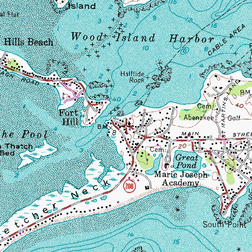 Topographic Map of Biddeford Pool Post Office, ME