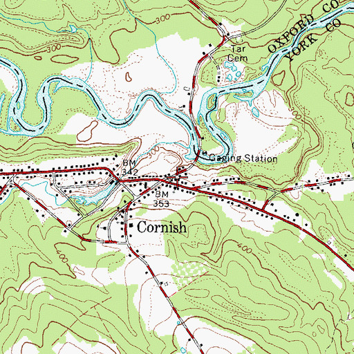 Topographic Map of Bonney Memorial Library, ME
