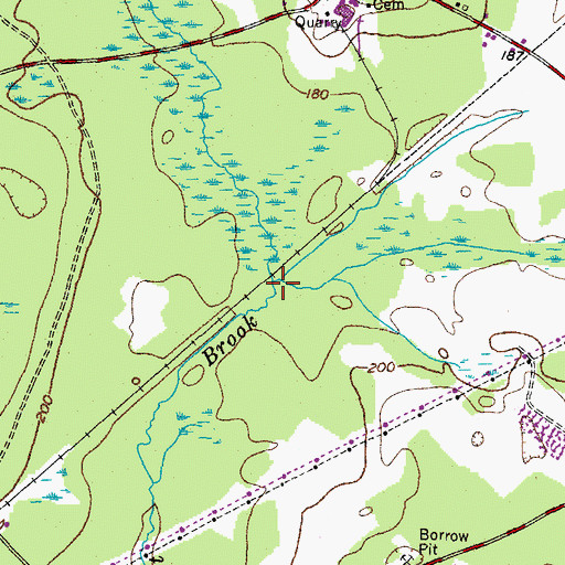 Topographic Map of Bragdpm Brook, ME