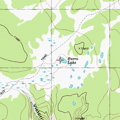 Topographic Map of Burro Lake, CO