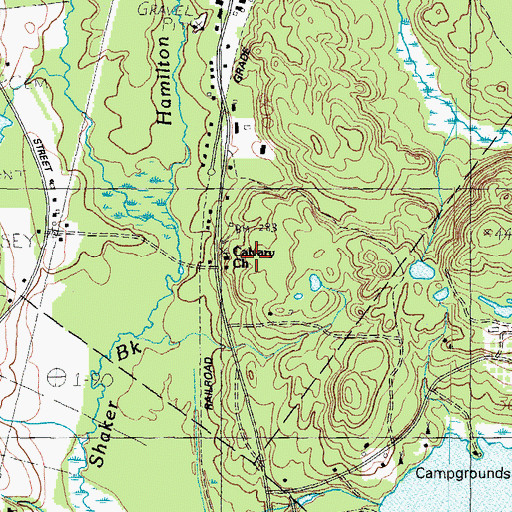 Topographic Map of Calvary Church, ME