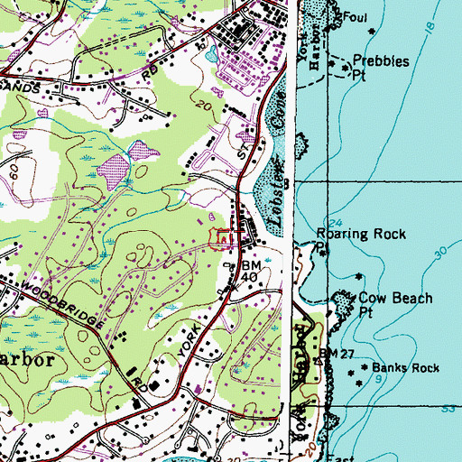Topographic Map of Camp Eaton, ME