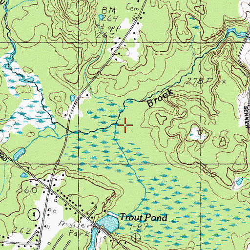 Topographic Map of Canes Brook, ME