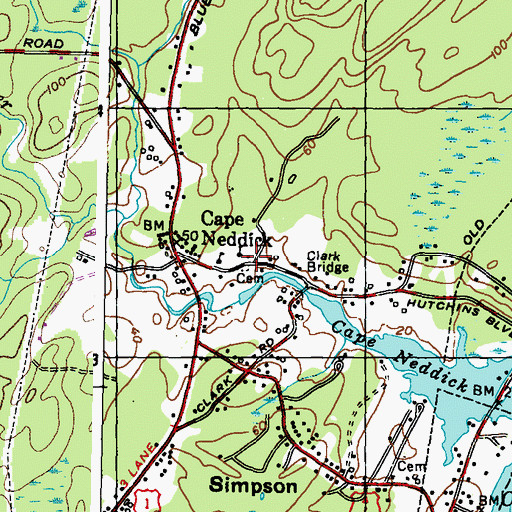 Topographic Map of Cape Neddick Baptist Church, ME