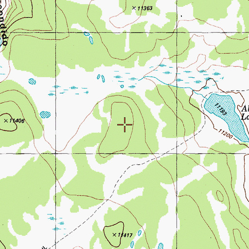 Topographic Map of Alverjones Lake, CO