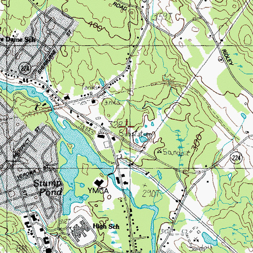 Topographic Map of Carl Lamb School, ME