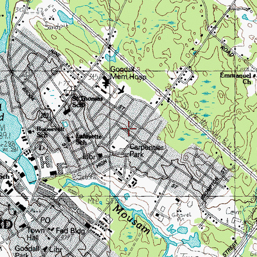 Topographic Map of Carpentier Park, ME
