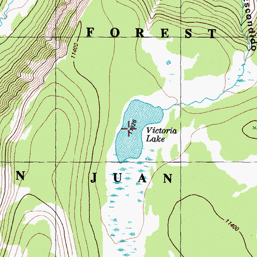 Topographic Map of Victoria Lake, CO