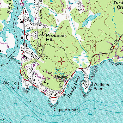 Topographic Map of Casino Hill, ME