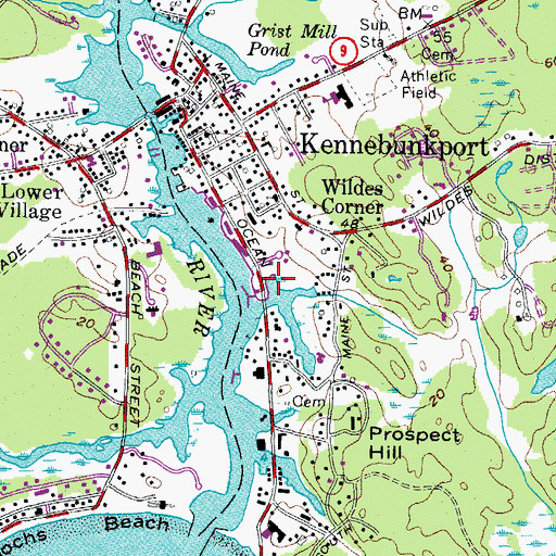 Topographic Map of Chicks Marina, ME