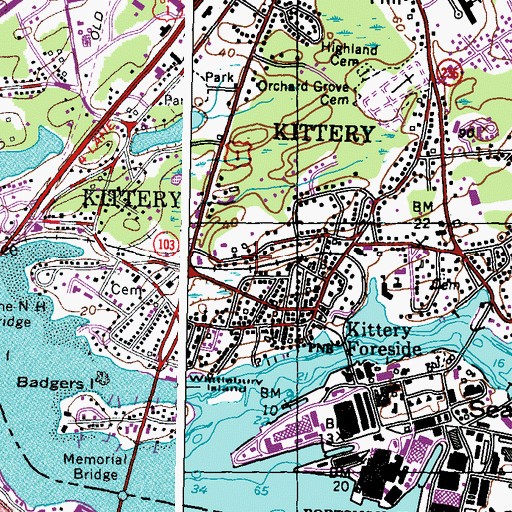 Topographic Map of Church of Christ, ME