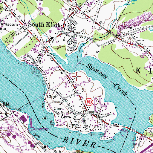 Topographic Map of Church of the Nazarene, ME