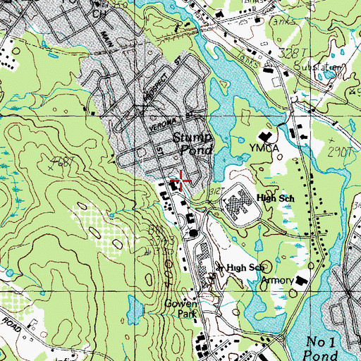 Topographic Map of Colonial Village Shopping Center, ME