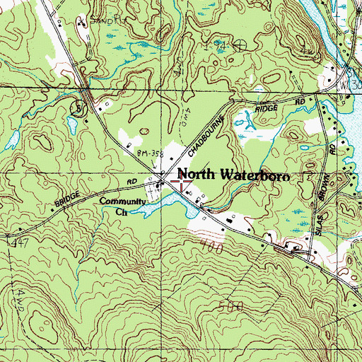 Topographic Map of Community Church, ME