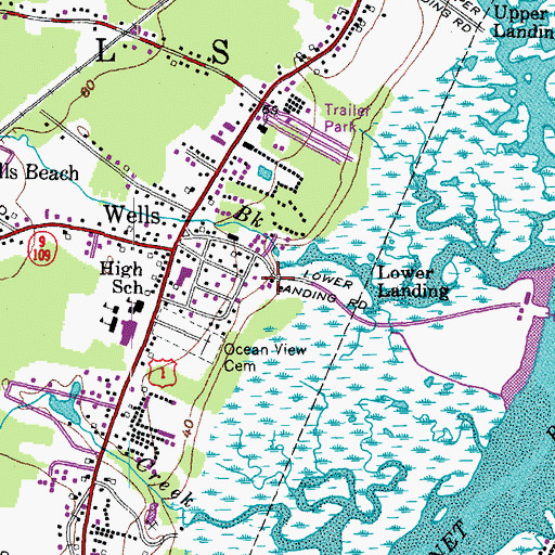 Topographic Map of Congregational Church of Wells, ME