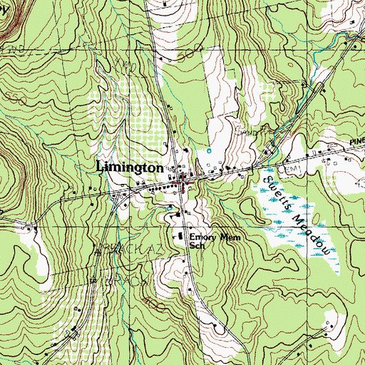 Topographic Map of Davis Memorial Library, ME