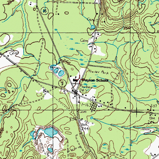 Topographic Map of Dayton Consolidated School, ME