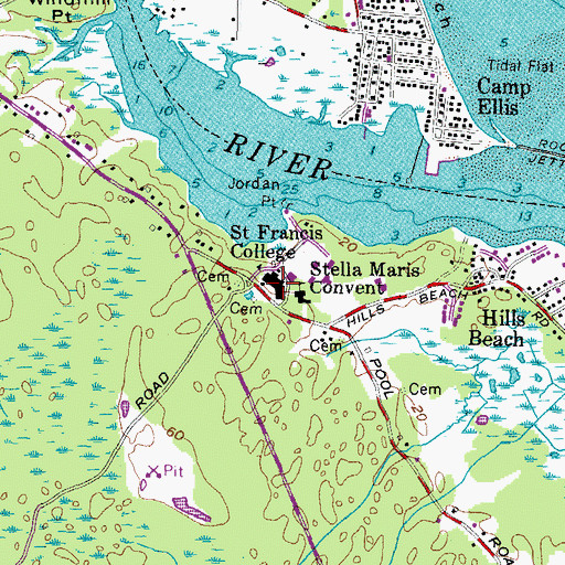 Topographic Map of Decary Hall, ME
