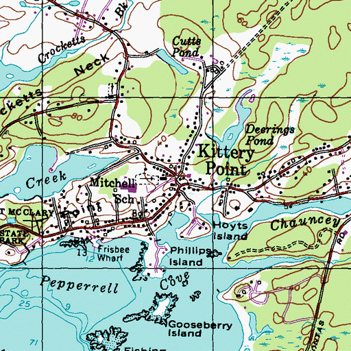 Topographic Map of Dions Yacht Yard, ME