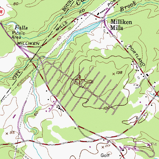 Topographic Map of Dunegrass Golf Community, ME