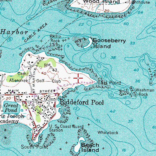 Topographic Map of East Point Sanctuary, ME