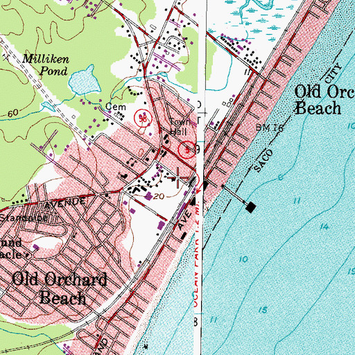 Topographic Map of Libby Memorial Library, ME