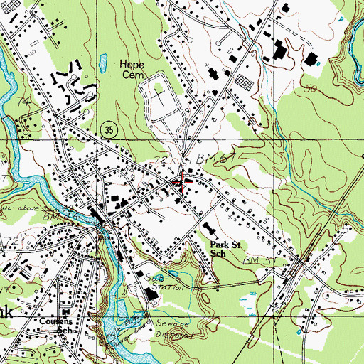 Topographic Map of Edith Cleaves Barry Library, ME