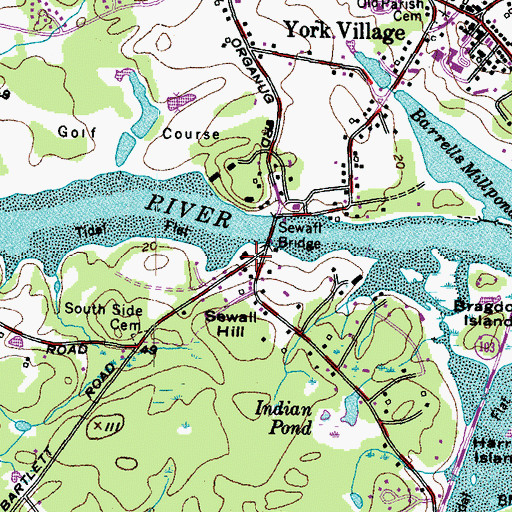 Topographic Map of Elizabeth Perkins House Museum, ME
