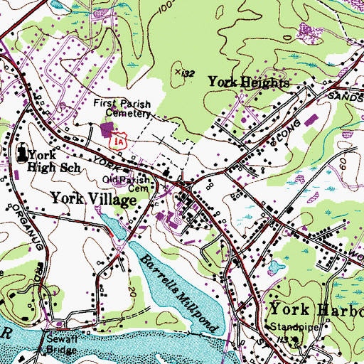 Topographic Map of Emerson-Wilcox House Museum, ME
