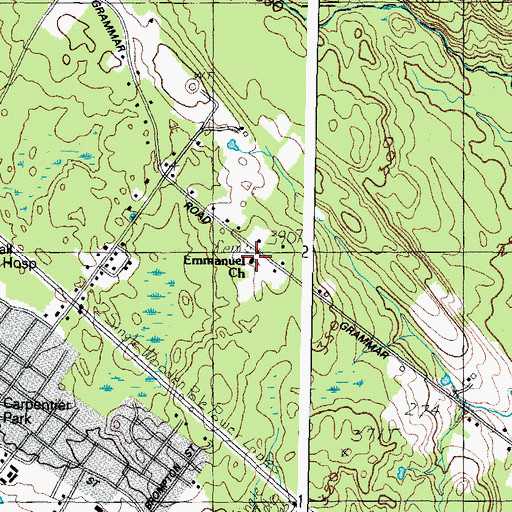 Topographic Map of Emmanuel Christian Fellowship Building, ME