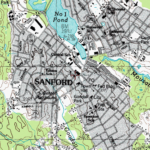 Topographic Map of First Baptist Church, ME