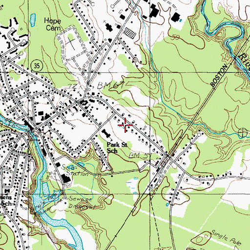 Topographic Map of First Church of Christ Scientist, ME