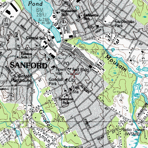 Topographic Map of First Church of Christ Scientist, ME