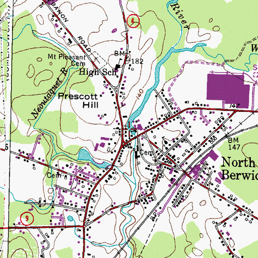 Topographic Map of First Congregational Church, ME