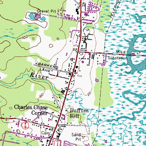 Topographic Map of First Congregational Church, ME