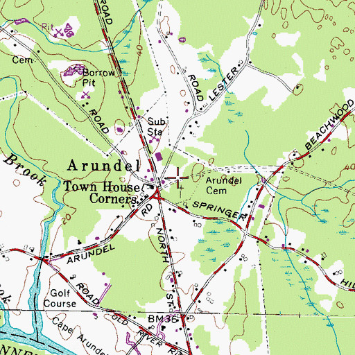 Topographic Map of First Congregational Church, ME