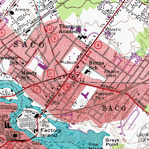 Topographic Map of First Parish Congregational Church, ME